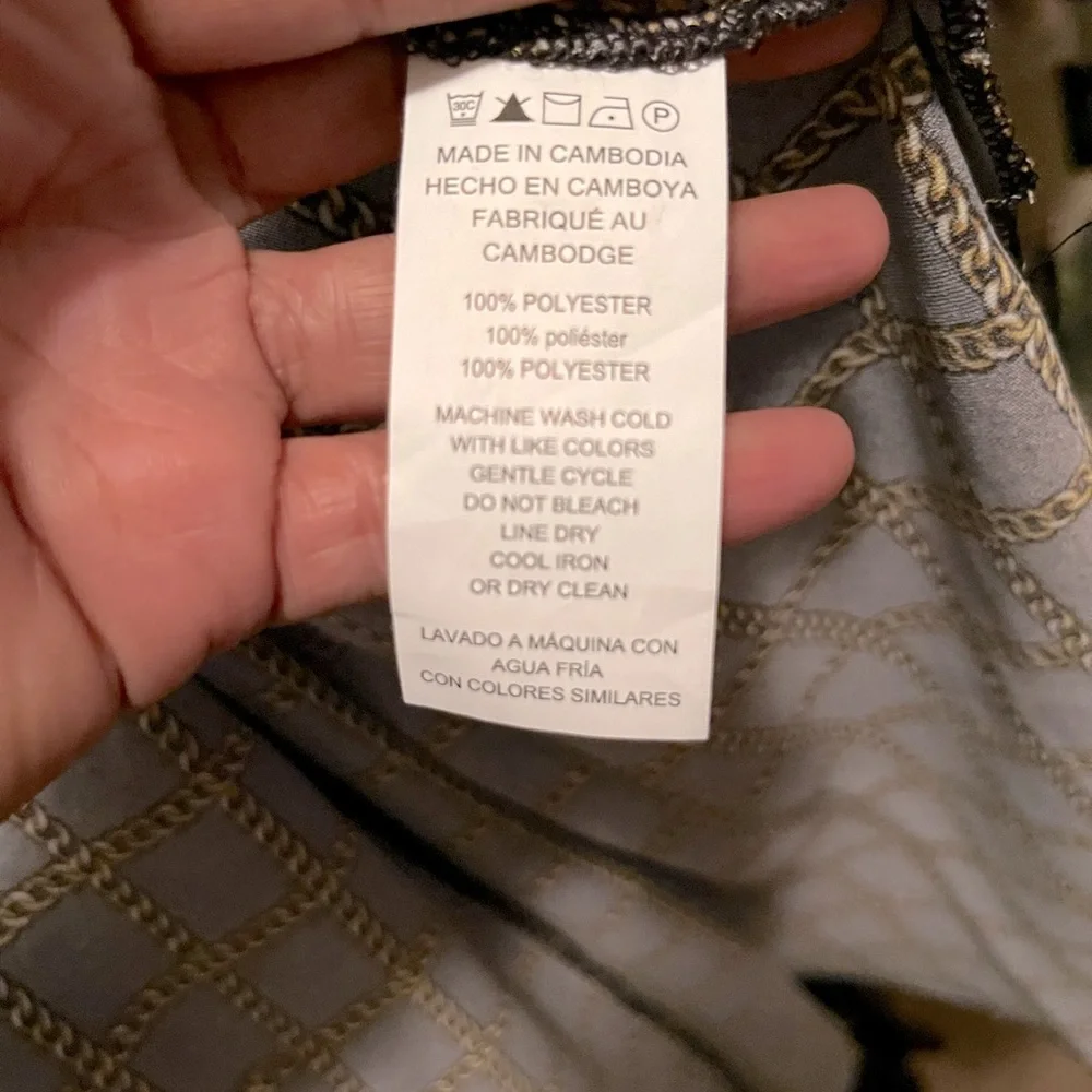 Michael Kors Sleek & Simple Midi Chainlink Gold Black Slip Dress Size: Medium